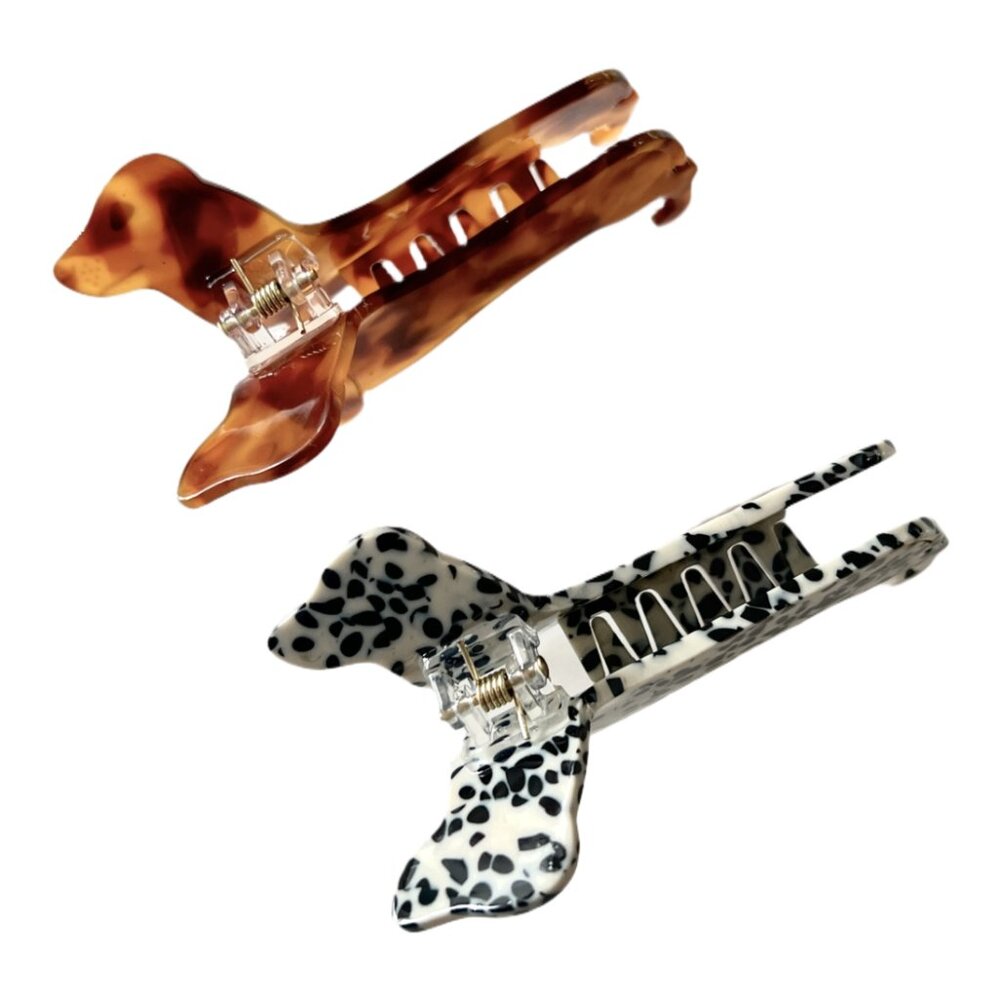 Two Adorable Dog-Shaped Claw Hair Clips - Dachshund and Dalmation - Picture 4 of 4
